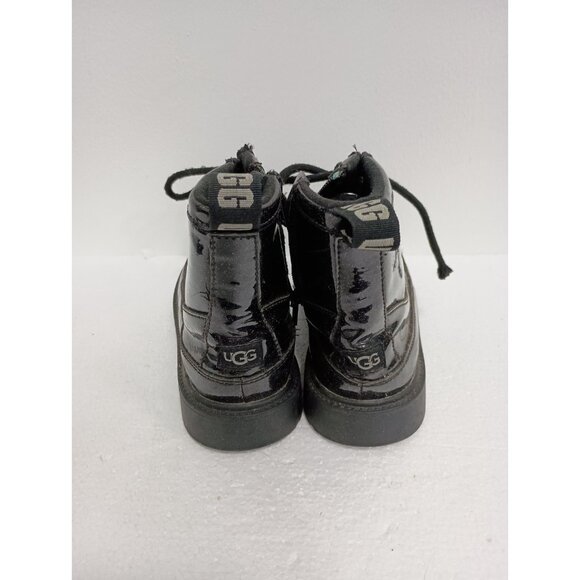 UGG Robbley Glitter Combat Boots Girls Size 1 Black Chunky Outdoor Shoes - Picture 6 of 11